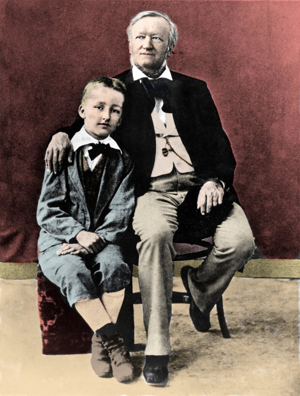 Richard Wagner se svým synem Siegfriedem Wagnerem (1869-1930) kolem roku 1880 od Unknown photographer