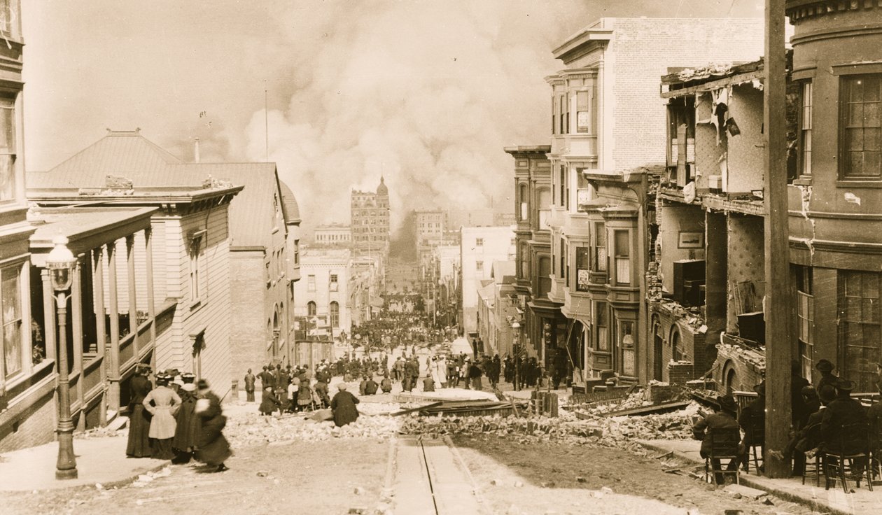 Zemětřesení a požár v San Franciscu od Unknown photographer