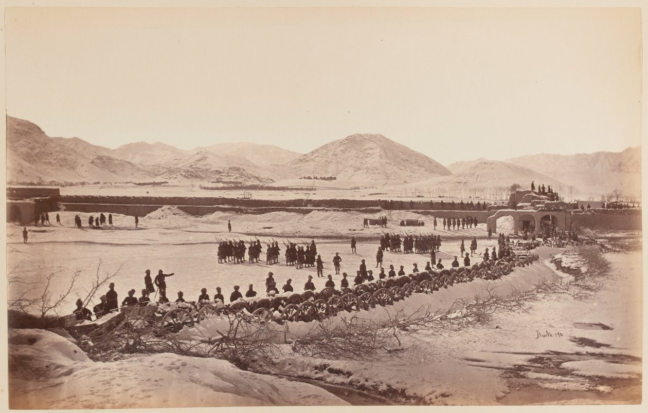 The Laager and Abattis, Sherpur Cantonment, prosinec 1879 (černobílá fotografie) od Unknown photographer
