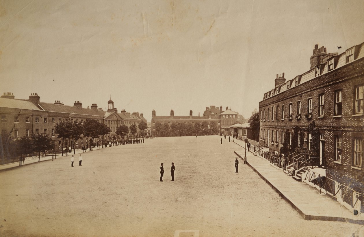 The Royal Marine Barracks v Chatham, Kent, Velká Británie, konec 19. století (černobílá fotografie) od Unknown photographer