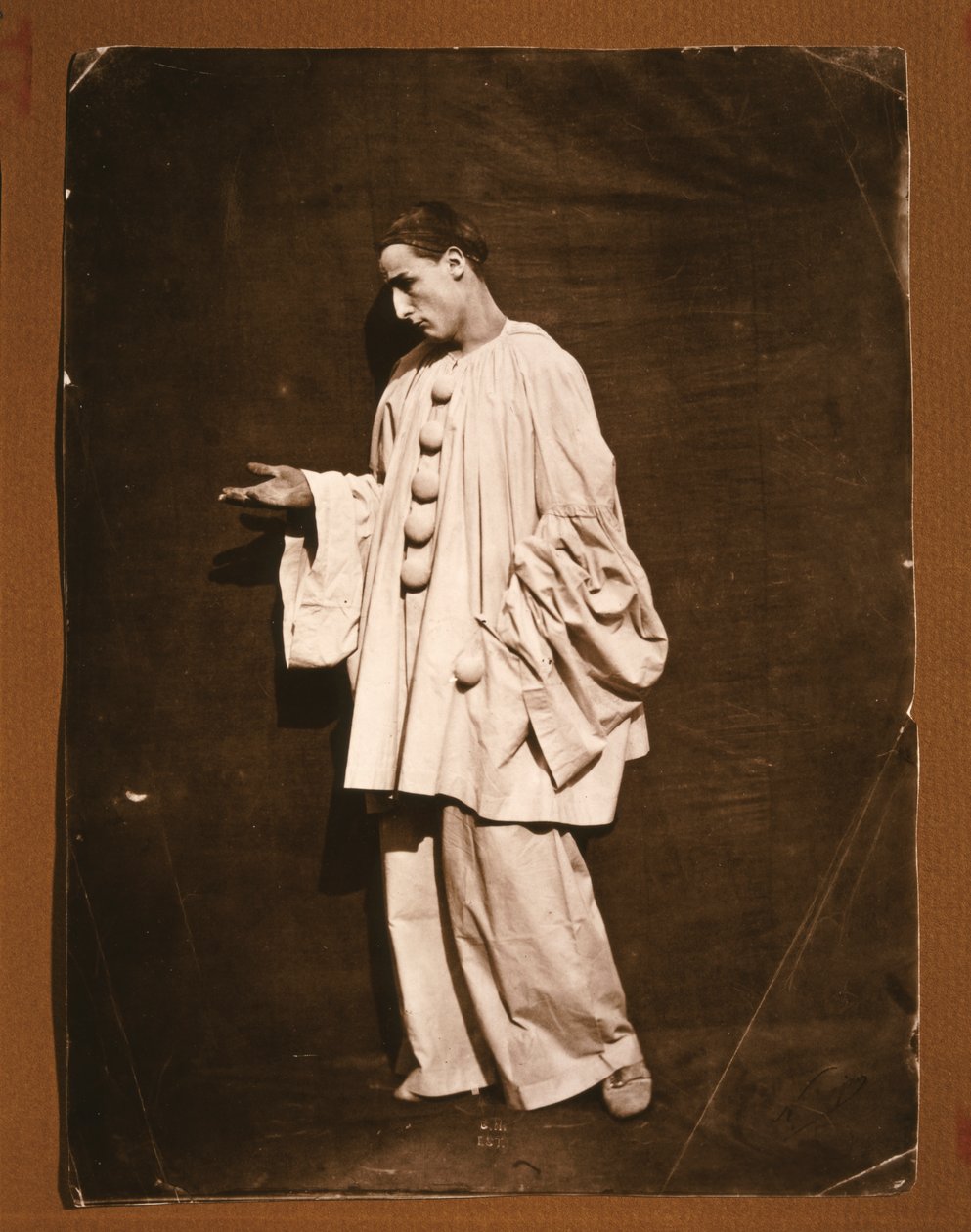 Mim Jean-Charles Deburau jako Pierrot (foto) od Unknown photographer