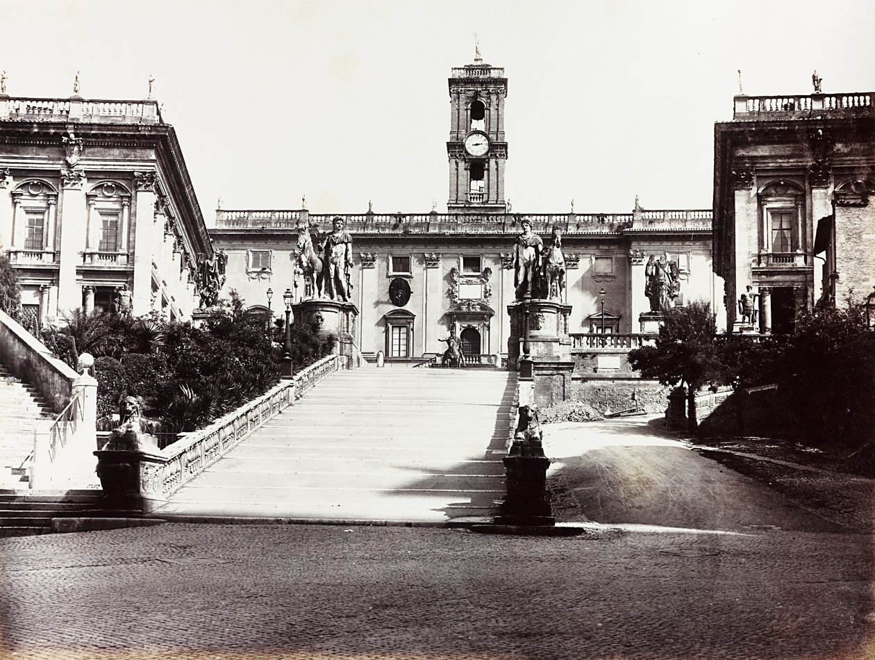 Pohled na Campidoglio s Palazzo Senatorio, Řím od Unknown photographer