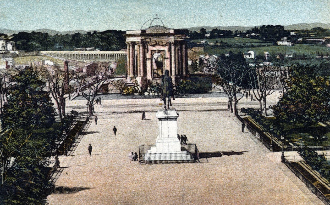 Pohled na Promenade du Peyrou v Montpellier, Herault 1910 o soukromé sbírce od Unknown photographer