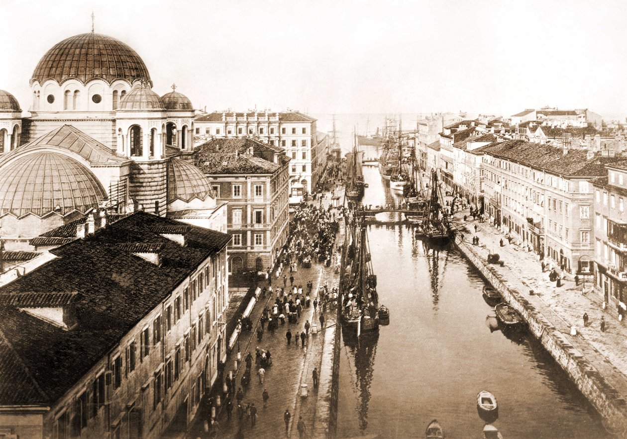 Pohled na město Terst na konci 19. století. od Unknown photographer