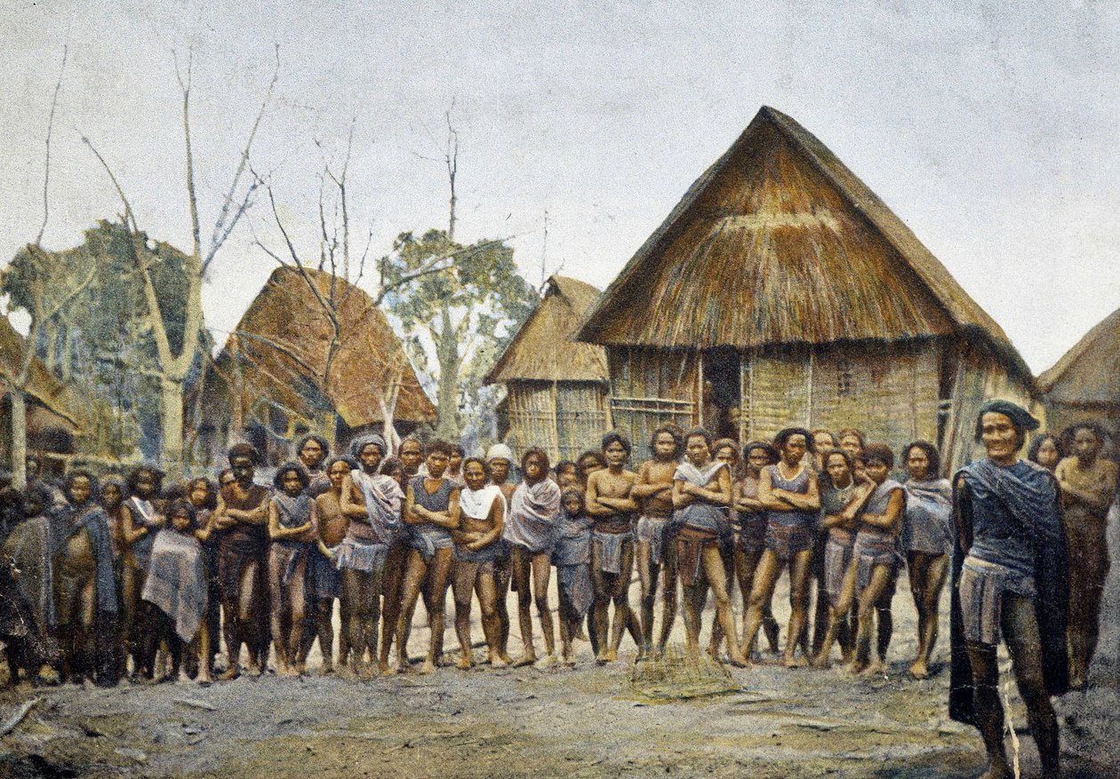 Vesnice Moi a obyvatelé Kontai, Annam, c. 1895, „Celkem světa“, konec 19. století. od Unknown photographer