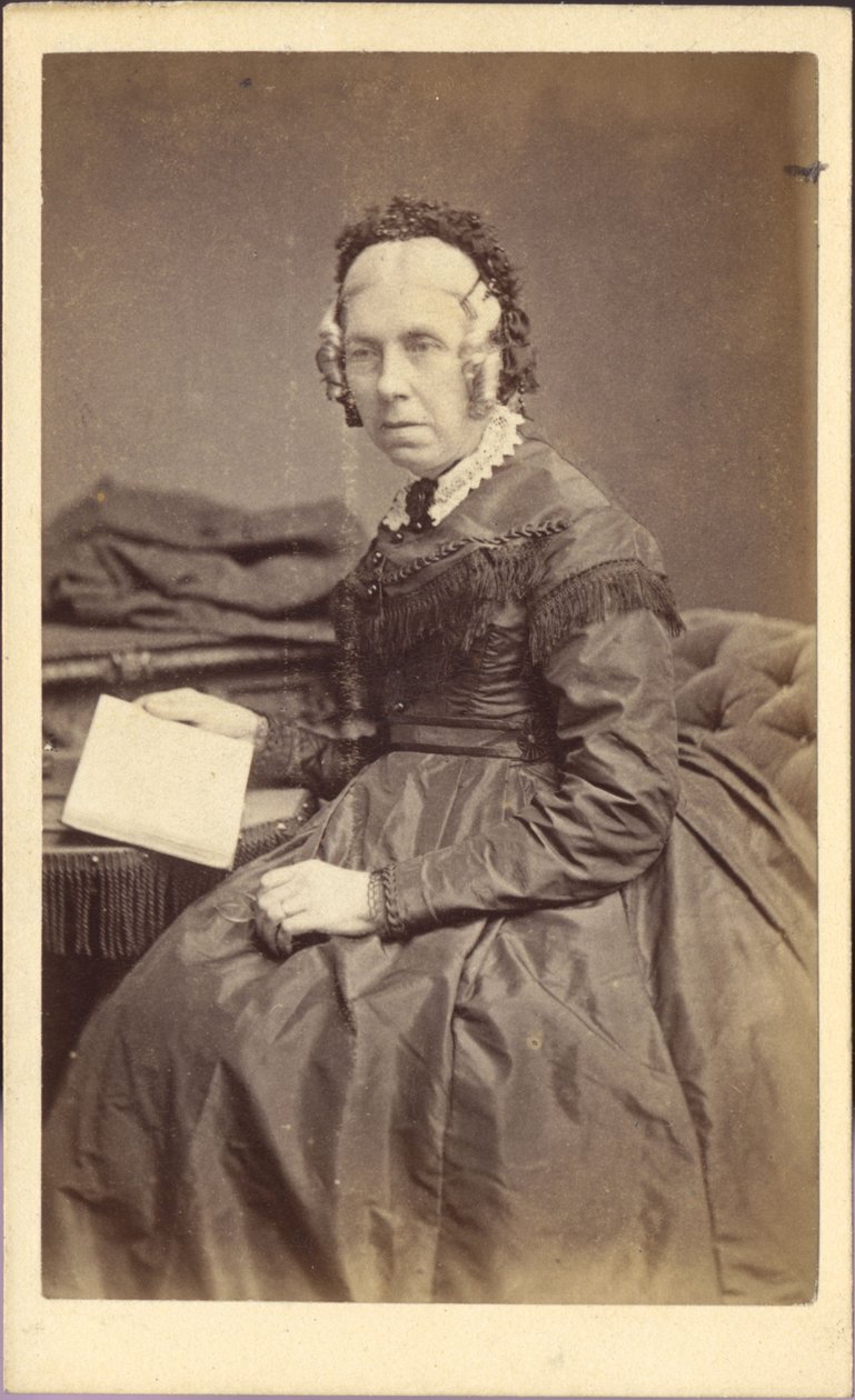 Žena s knihou, asi 1860 (fotografie) od Unknown photographer