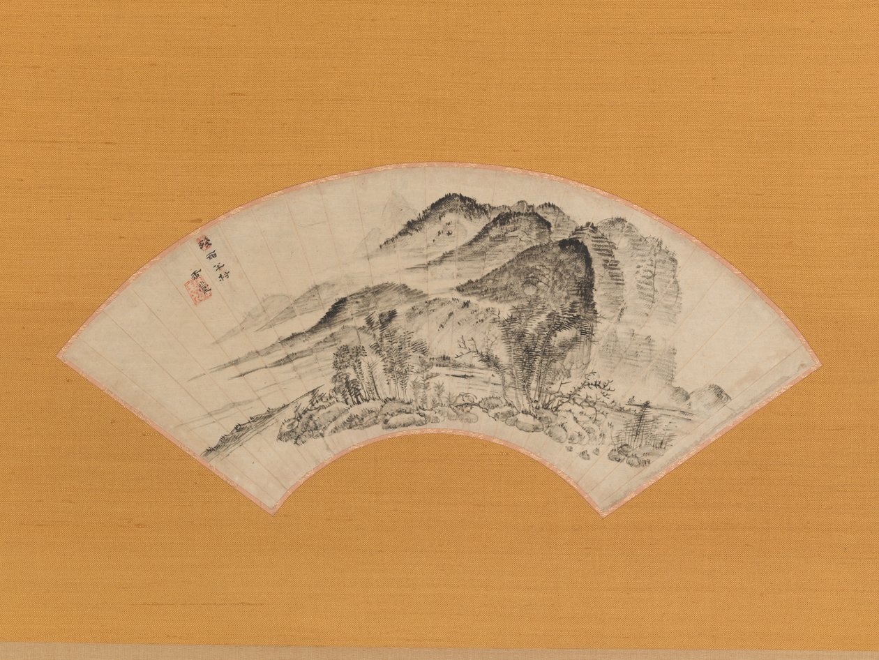 Déšť nad polovinou vesnice, ca. 1815-20. od Uragami Gyokudo
