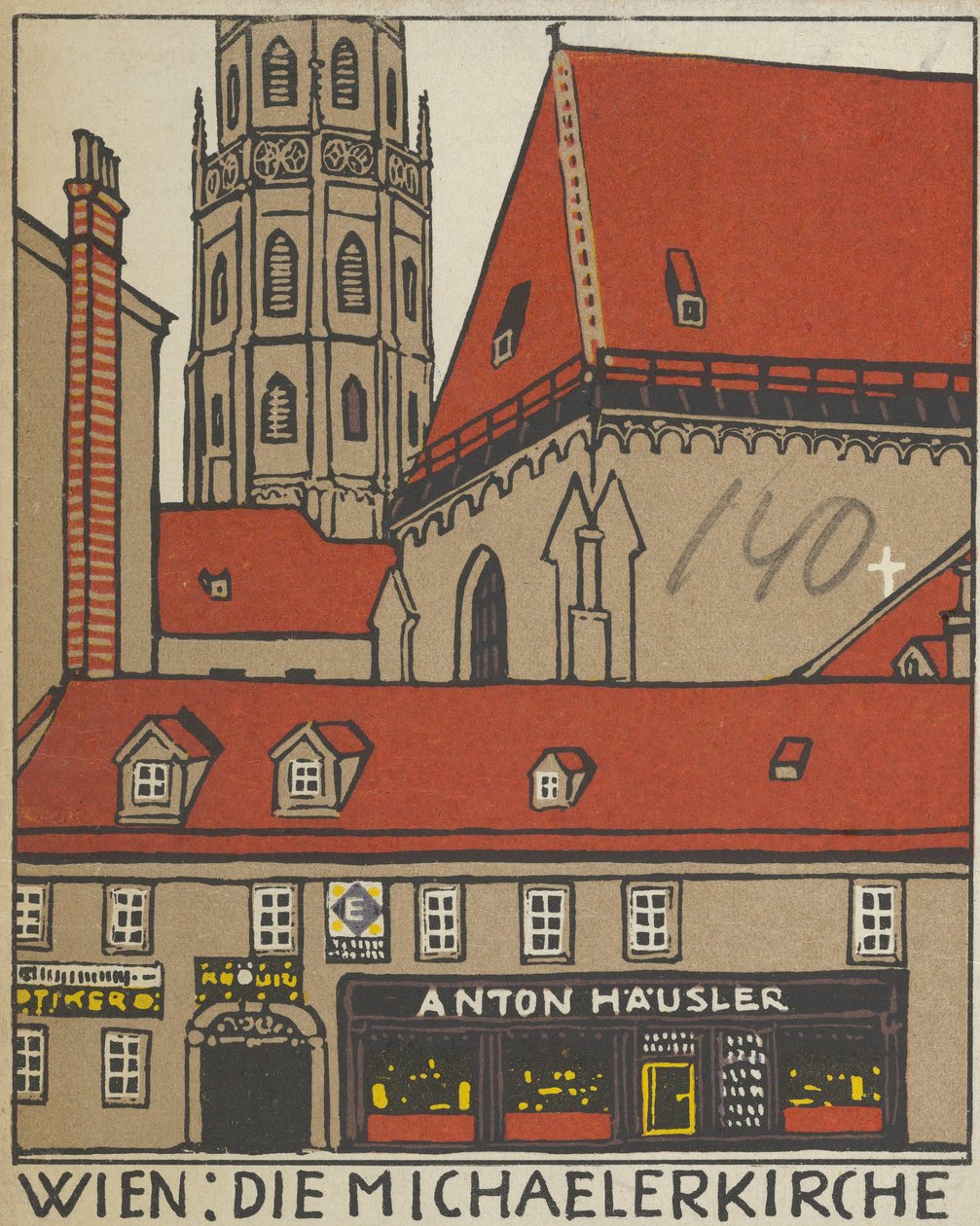 Vídeň: Kostel svatého Michaela Wien: Die Michaelerkirche, 1908. od Urban Janke
