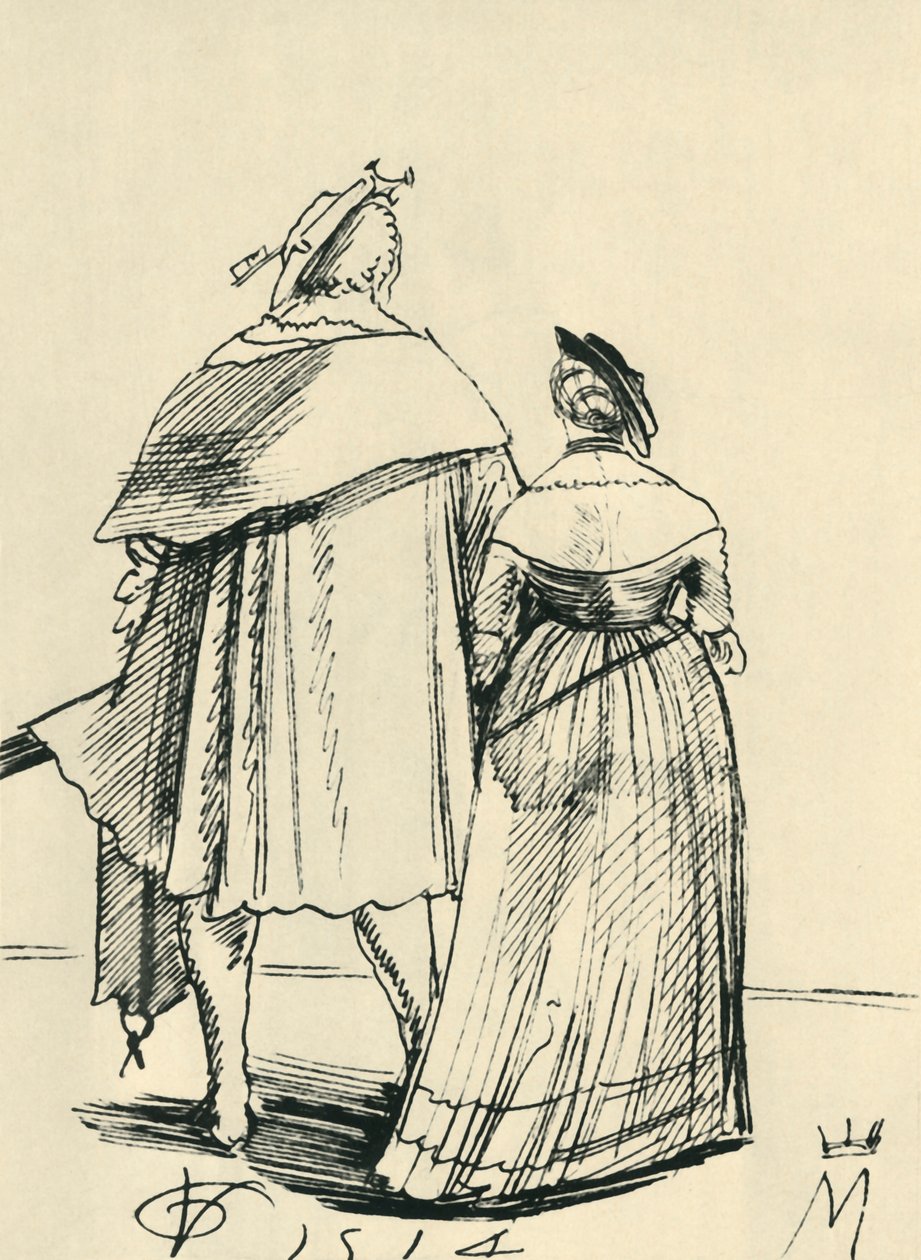 Pár na procházce, 1514, 1943. od Urs Graf