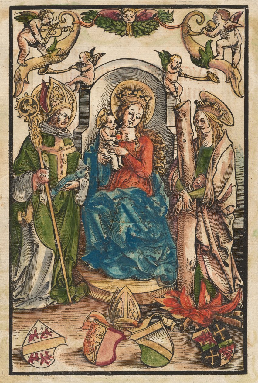 Madona se svatým Oldřichem a svatou Afrou [recto], c. 1511. od Urs Graf
