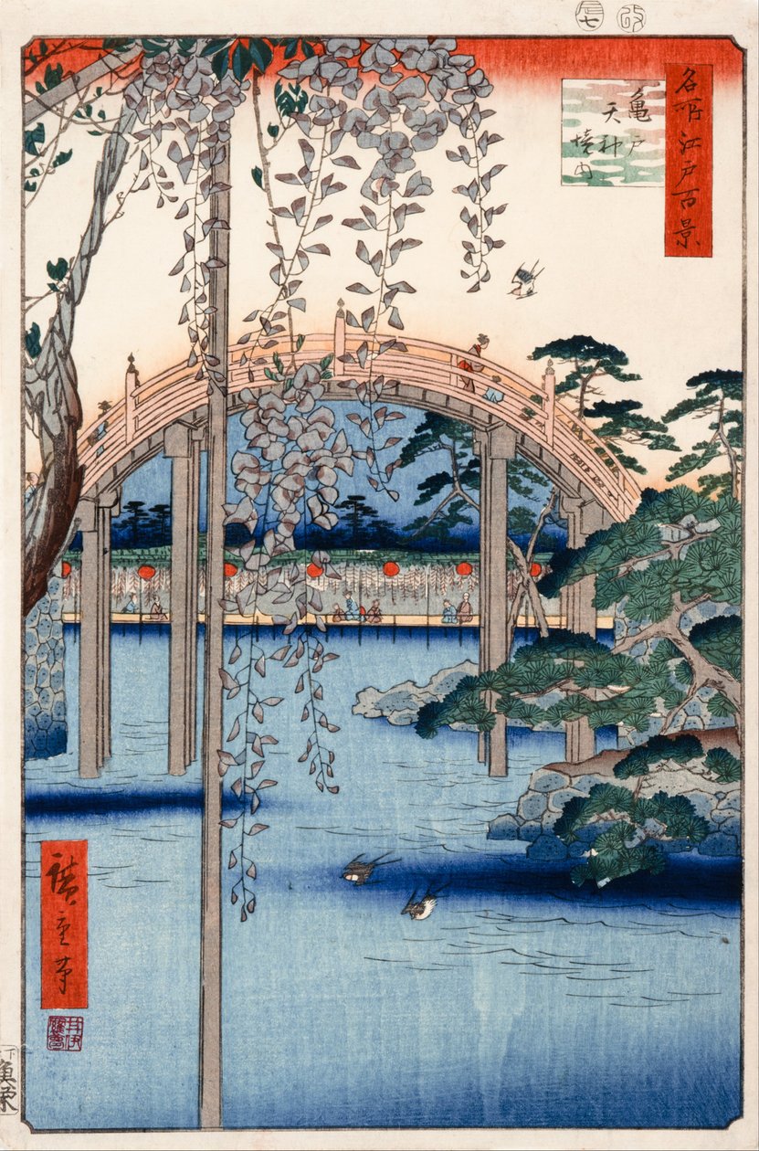 No. 57, Grounds of Kameido Tenjin Shrine (from One Hundred Famous Views of Edo) od Utagawa Hiroshige