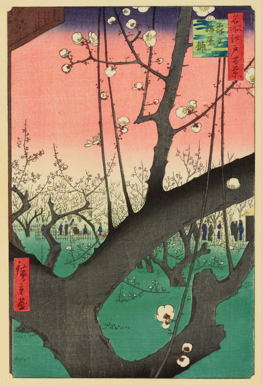 Švestková zahrada, Kameido od Utagawa Hiroshige