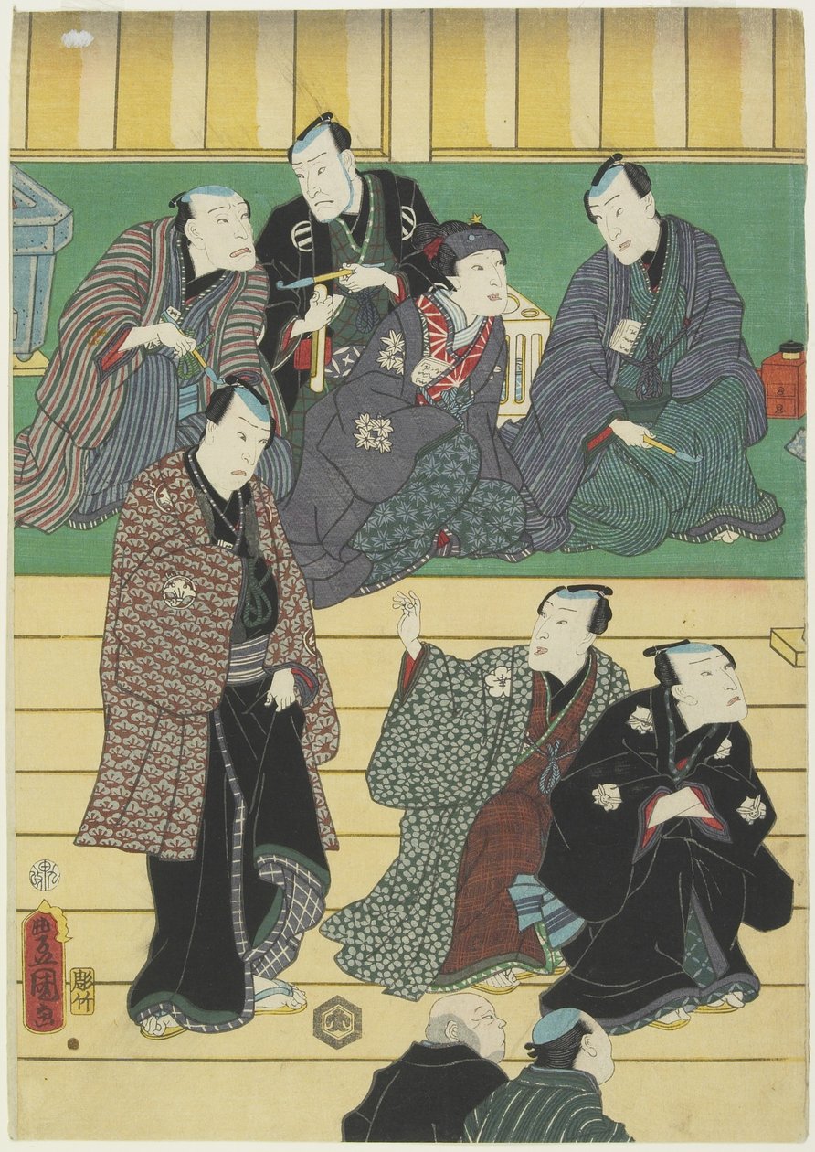 (Zkouška Kabuki Play), září 1860 od Utagawa Kunisada