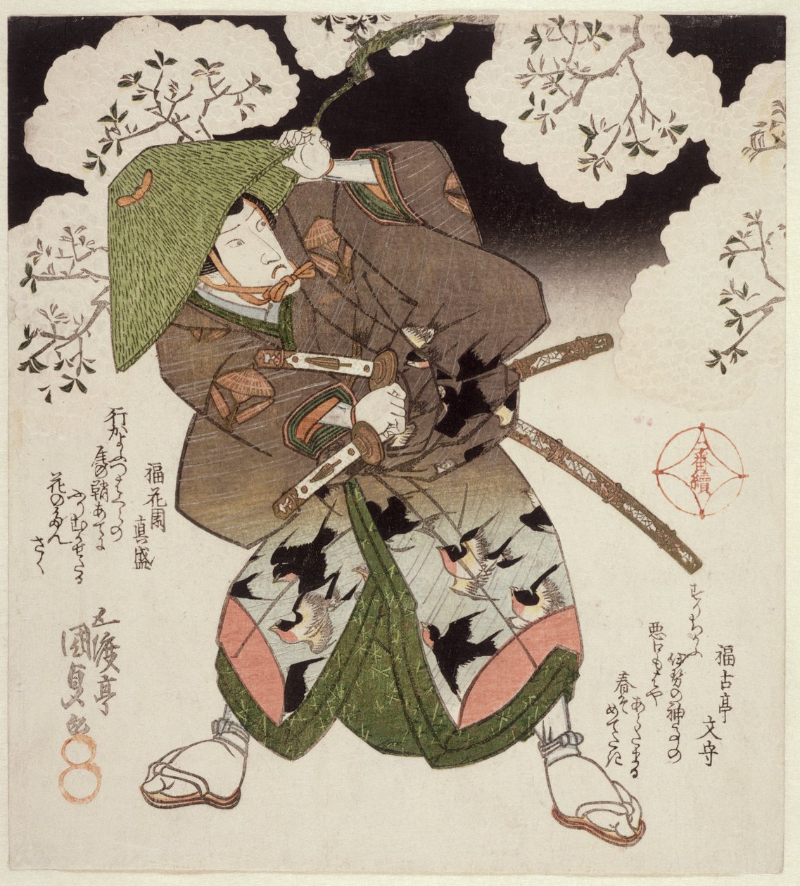 Onoe Kikukoro Good As Nagoya člen Sato jarní specialita Henkasa, c. 1827 (DB ck p Hayashi t) od Utagawa Kunisada