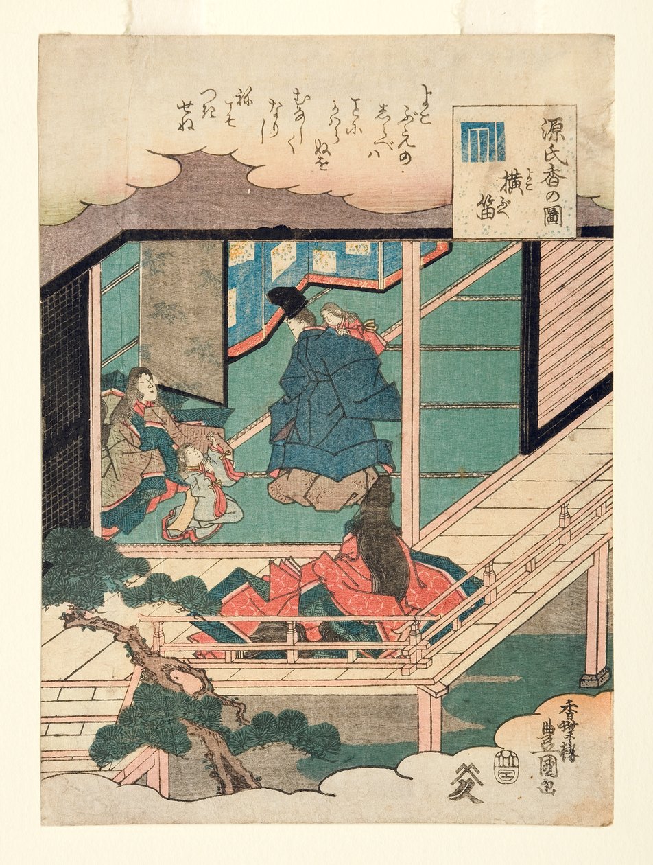 Flétna (Yokobue), kolem roku 1845 (dřevěný blok) od Utagawa Kunisada