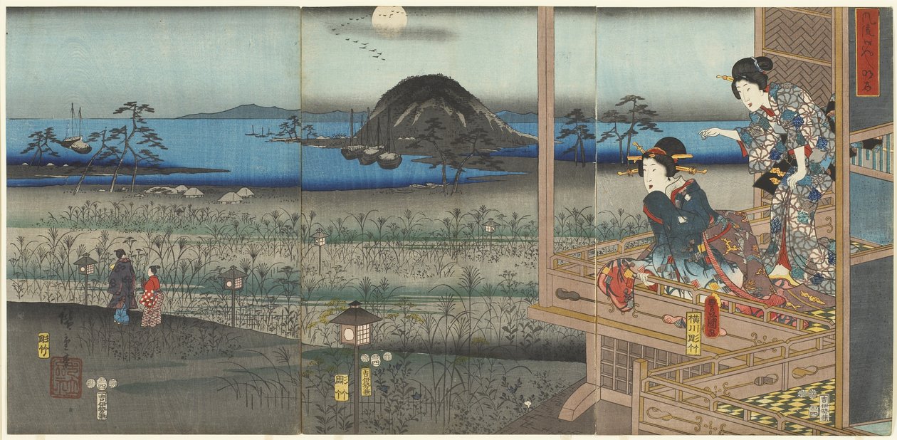 Scéna Akashi, duben 1853 od Utagawa Kunisada