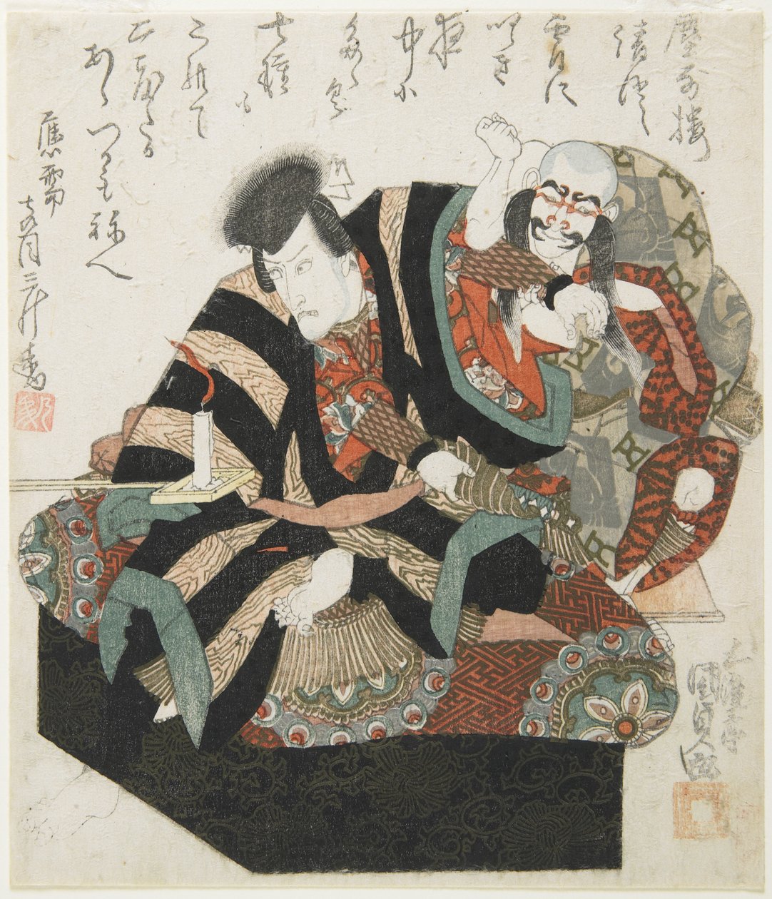 Dva herci z Kabuki hry, polovina 19. století od Utagawa Kunisada