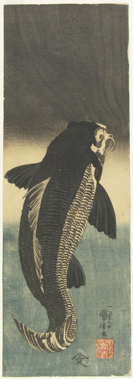 Černý kapr, asi 1842 od Utagawa Kuniyoshi