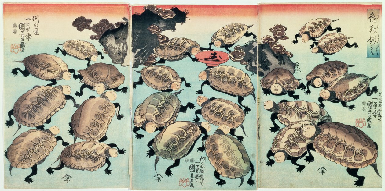 Kinki-Myo-Myo (Very, Very Droll) (dřevěný tisk) od Utagawa Kuniyoshi
