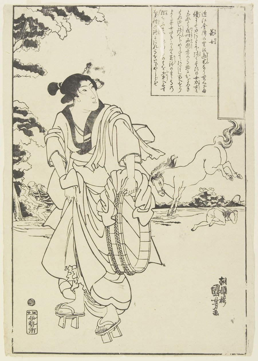 The Woman Wrestler, 1843-1847 od Utagawa Kuniyoshi