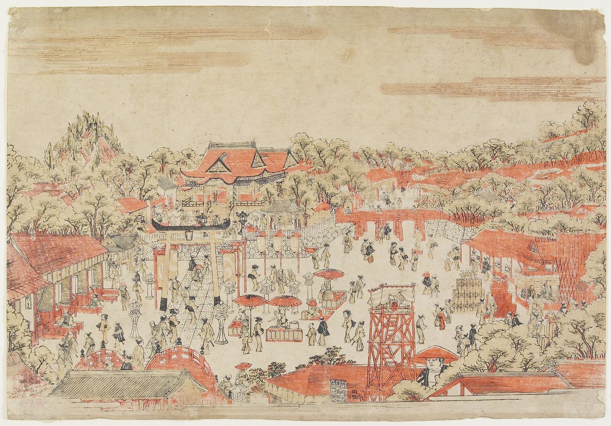 (Scene in a Shrine Ground), c. 1764-1782 od Utagawa Toyoharu