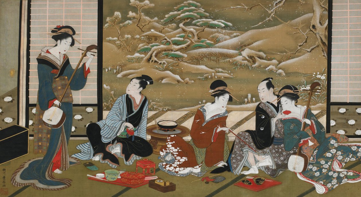 Zimní párty od Utagawa Toyoharu