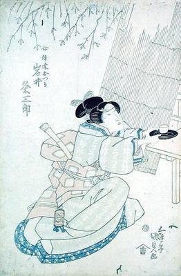 Iwai Kumesaturo jako Date Otsura, dívka z čajovny (dřevěný tisk) od Utagawa Kunisada