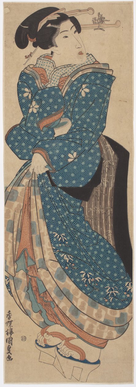 Stojící žena od Utagawa (1786 1865) Kunisada