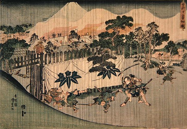 The Soga Brothers killing Ten Enemies, kolem roku 1830 (barevný dřevořez) od Utagawa Kunisada