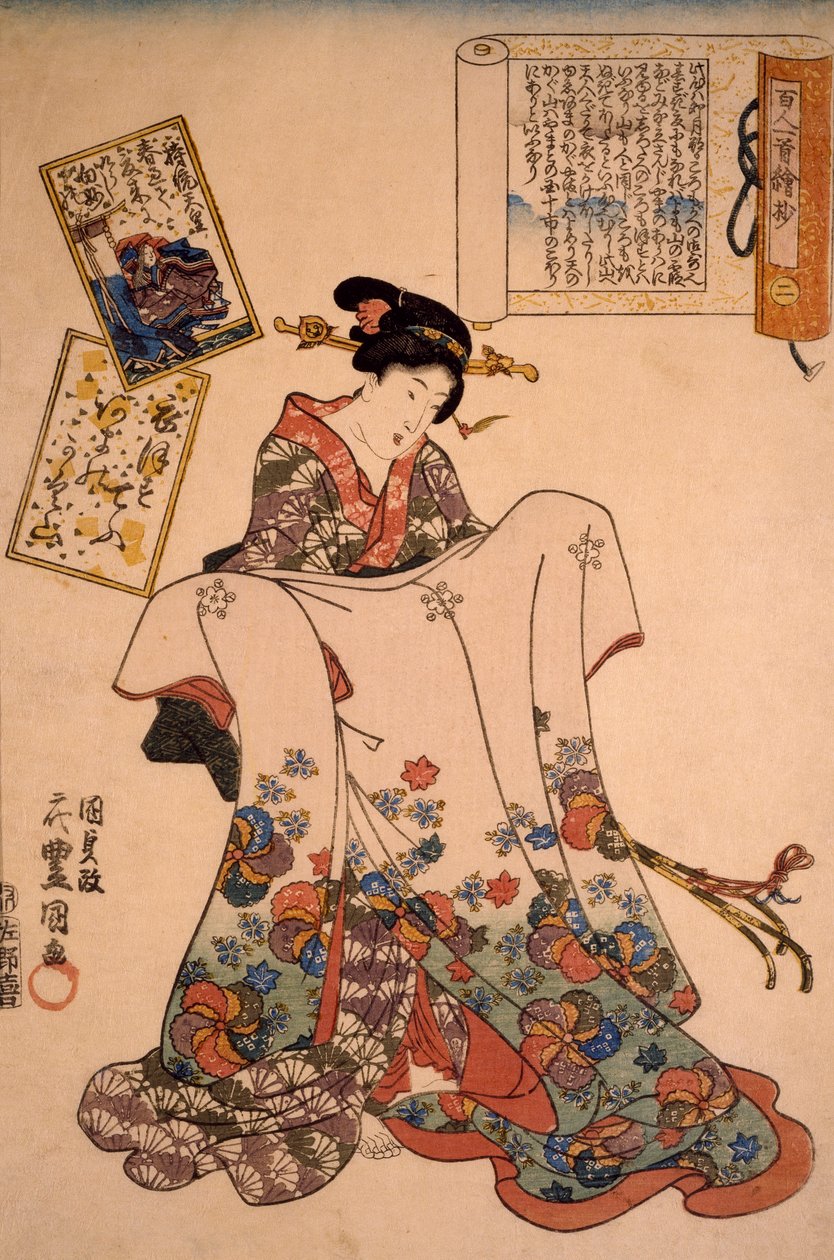Žena s přepychovými šaty, Utagawa Kunisada od Utagawa Kunisada