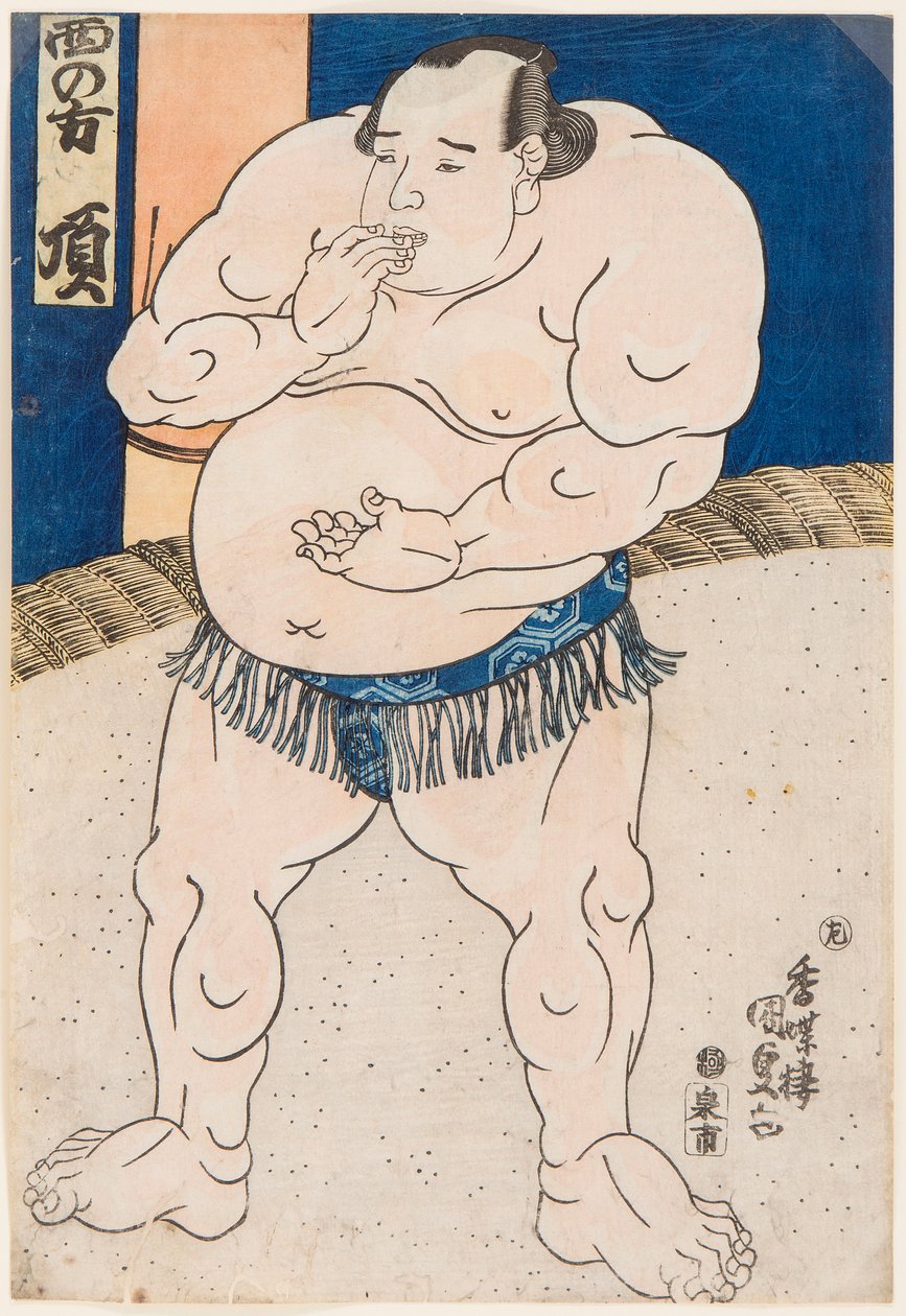 Portrét zápasníka sumo Itadakiho. Tisk Utagawa Kunisada (1786-1865) od Utagawa Kunisada