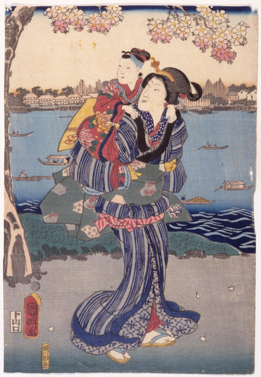 Prohlížení Cherry Blossoms At Mukjima (Mukjima Hanami No Zu) od Utagawa (1835 1888) Kuniaki