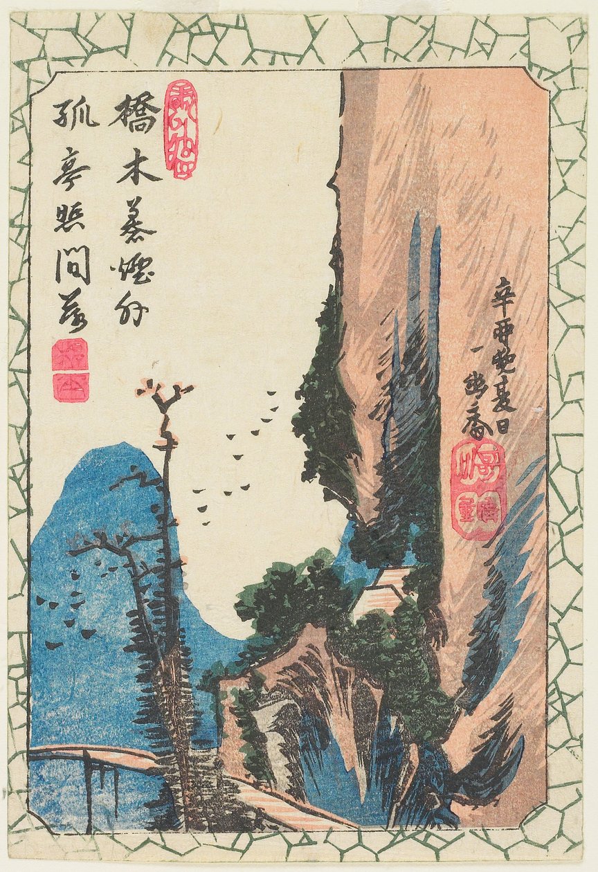 Most v soutěsce od Utagawa Hiroshige