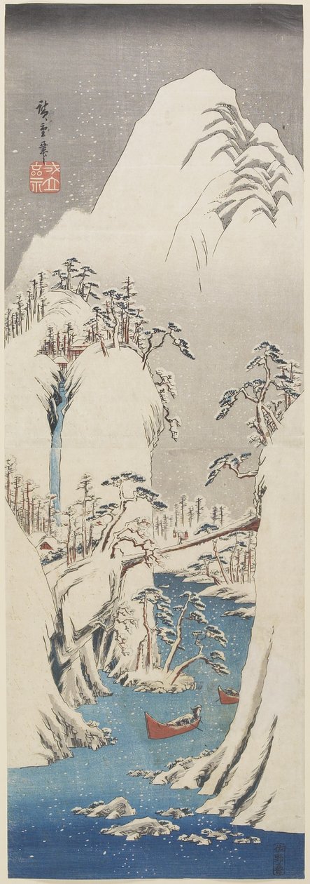 (Kiso Gorge ve sněhu), c. 1840-1842 od Utagawa Hiroshige