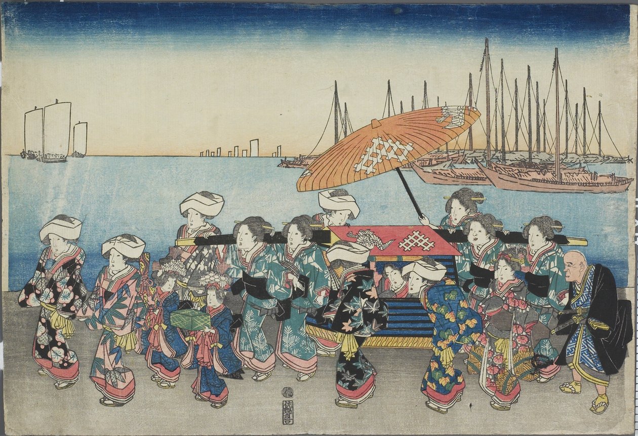 (Svatební průvod), polovina 19. století od Utagawa Hiroshige