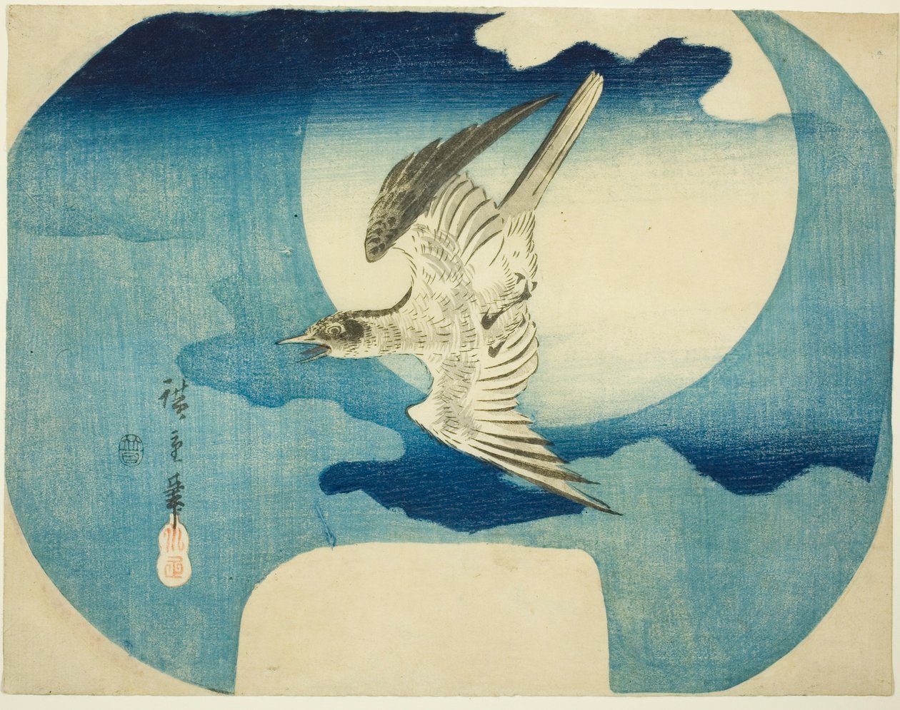 Kukačka proti Měsíci od Utagawa Hiroshige