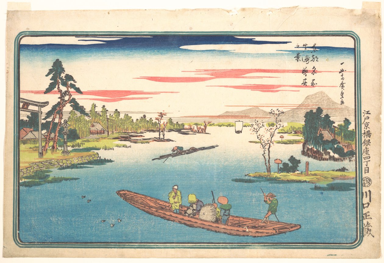 Pohled na pozdní jaro v Masaki od Utagawa Hiroshige