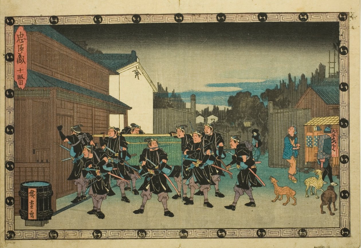 Akt 10 (Judanme), ze série "Pomsta věrných zadržovatelů (Chushingura)" od Utagawa Hiroshige