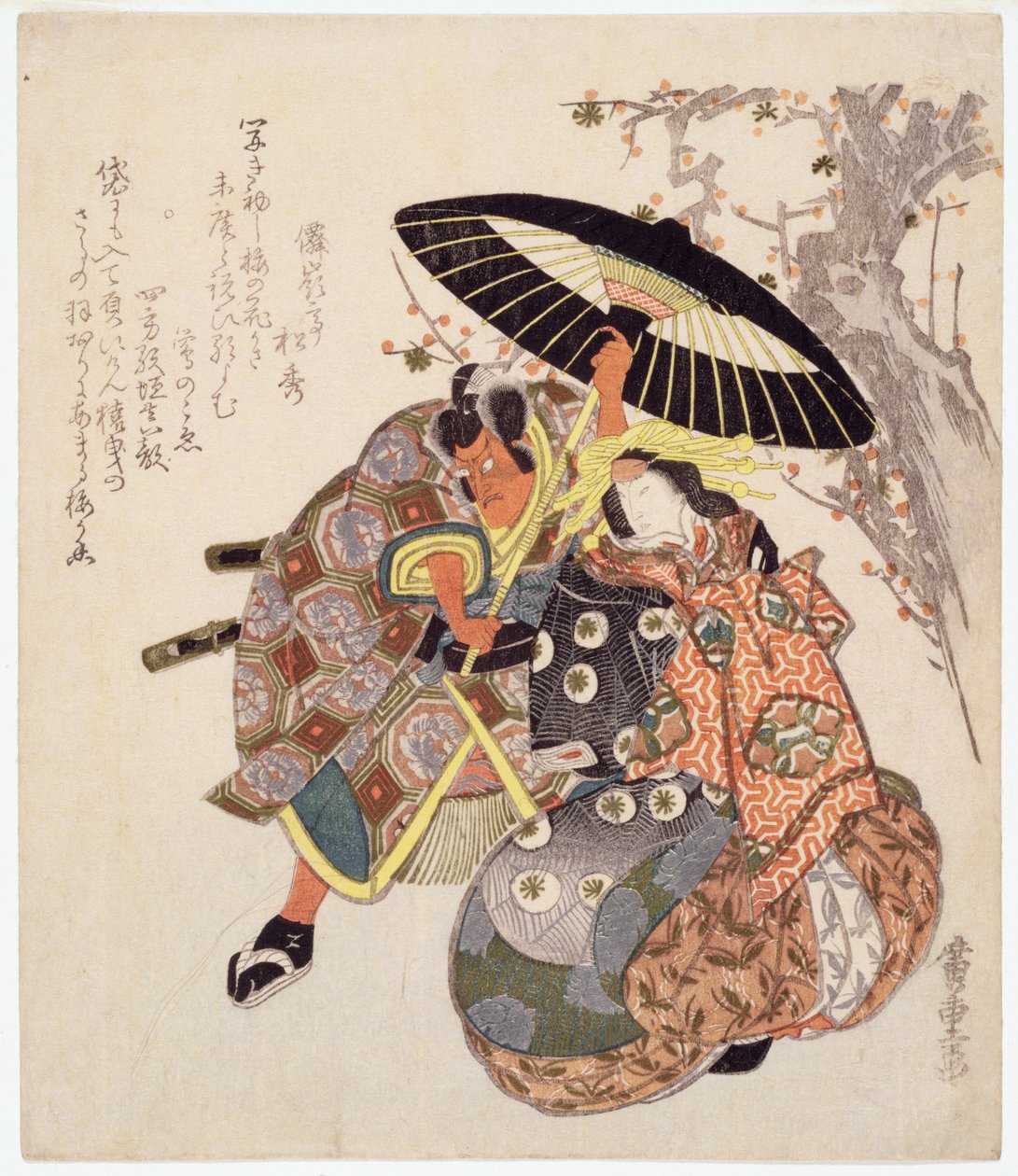 Herec (barevný dřevořez) od Utagawa Hiroshige