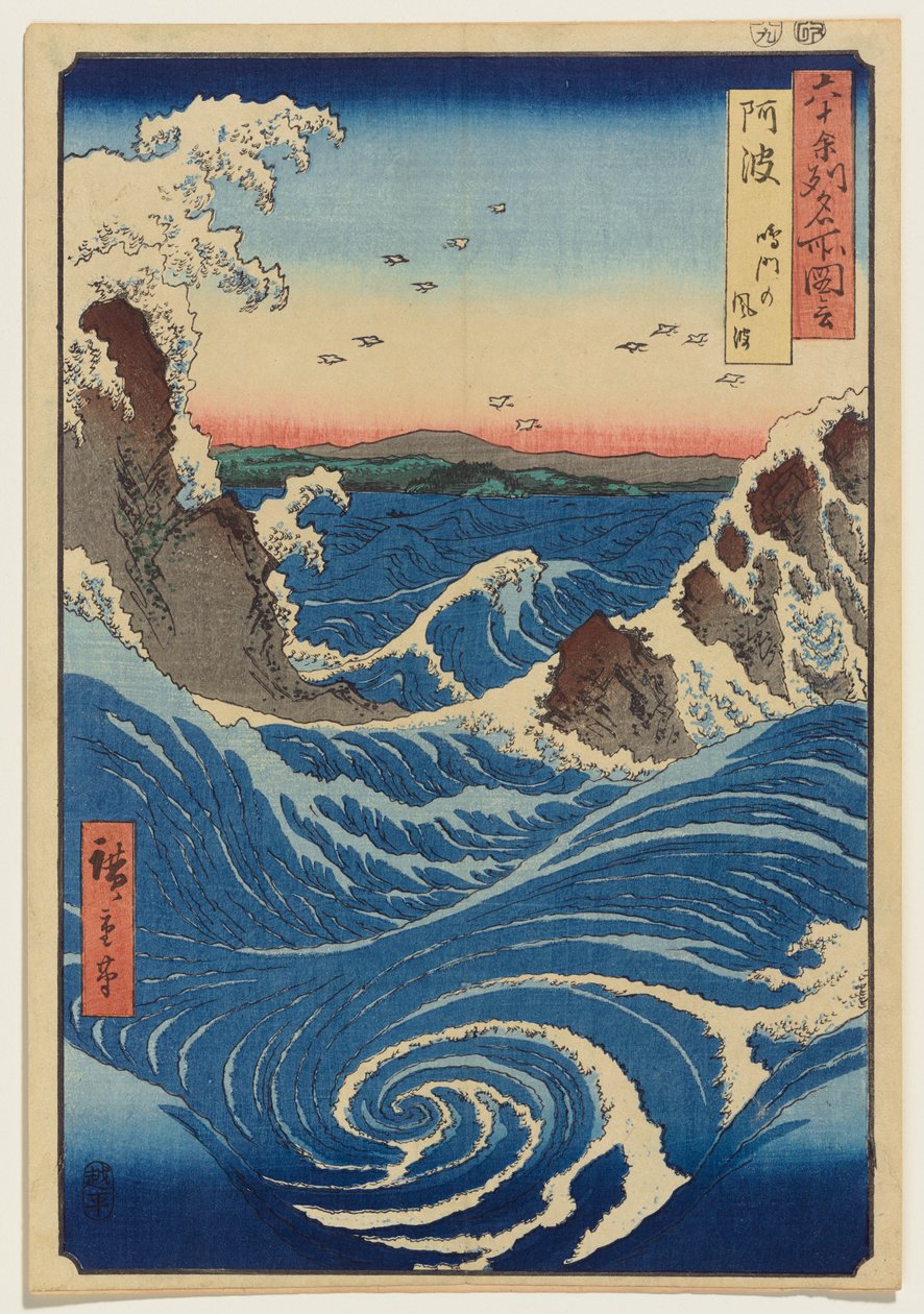Provincie Awa: víry Naruto od Utagawa Hiroshige