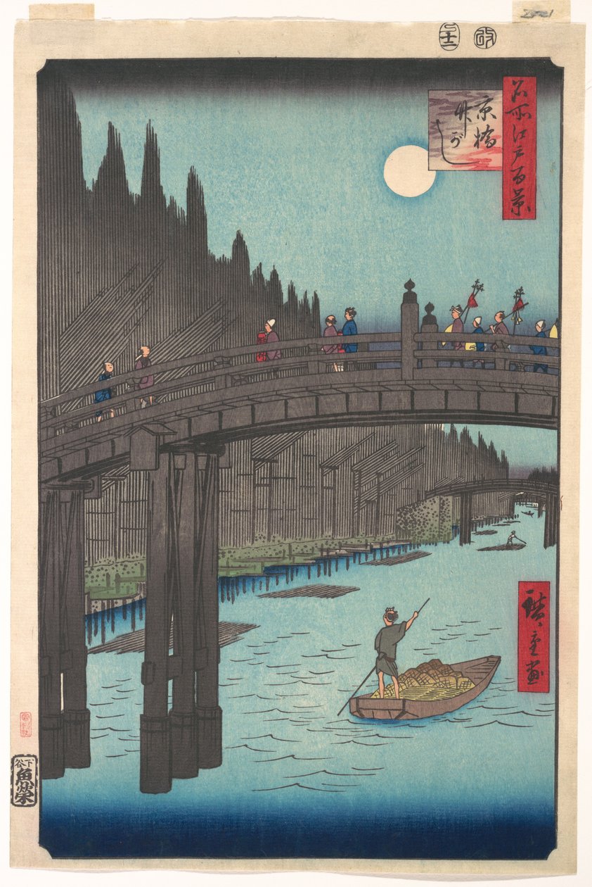Bambusový trh u Mostu hlavního města od Utagawa Hiroshige