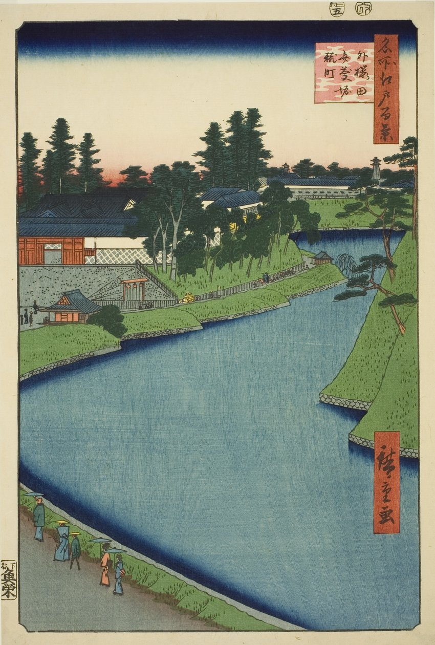 Benkei More od Soto-Sakurady a Koji-cho (mimo Sakuradu Benkei-bori Koji-cho), ze série ``Výhledy Ridge dre d Fa net s Pohledy na Edo (Sto slavných pohledů na Edo)