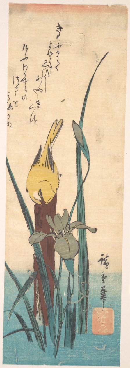 Vogel und Iris od Utagawa Hiroshige