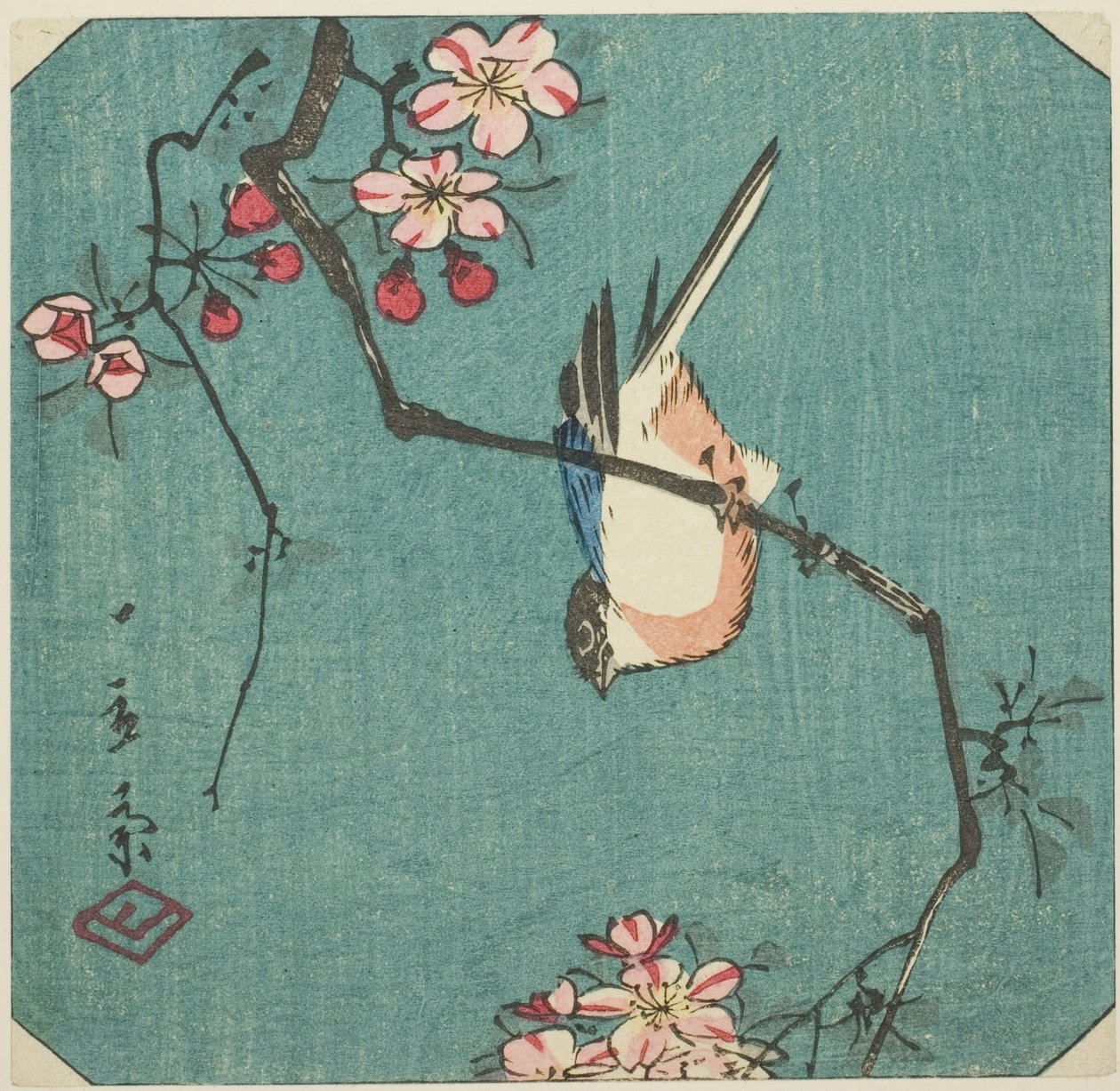 Hýl, část nepojmenovaného tisku harimaze od Utagawa Hiroshige