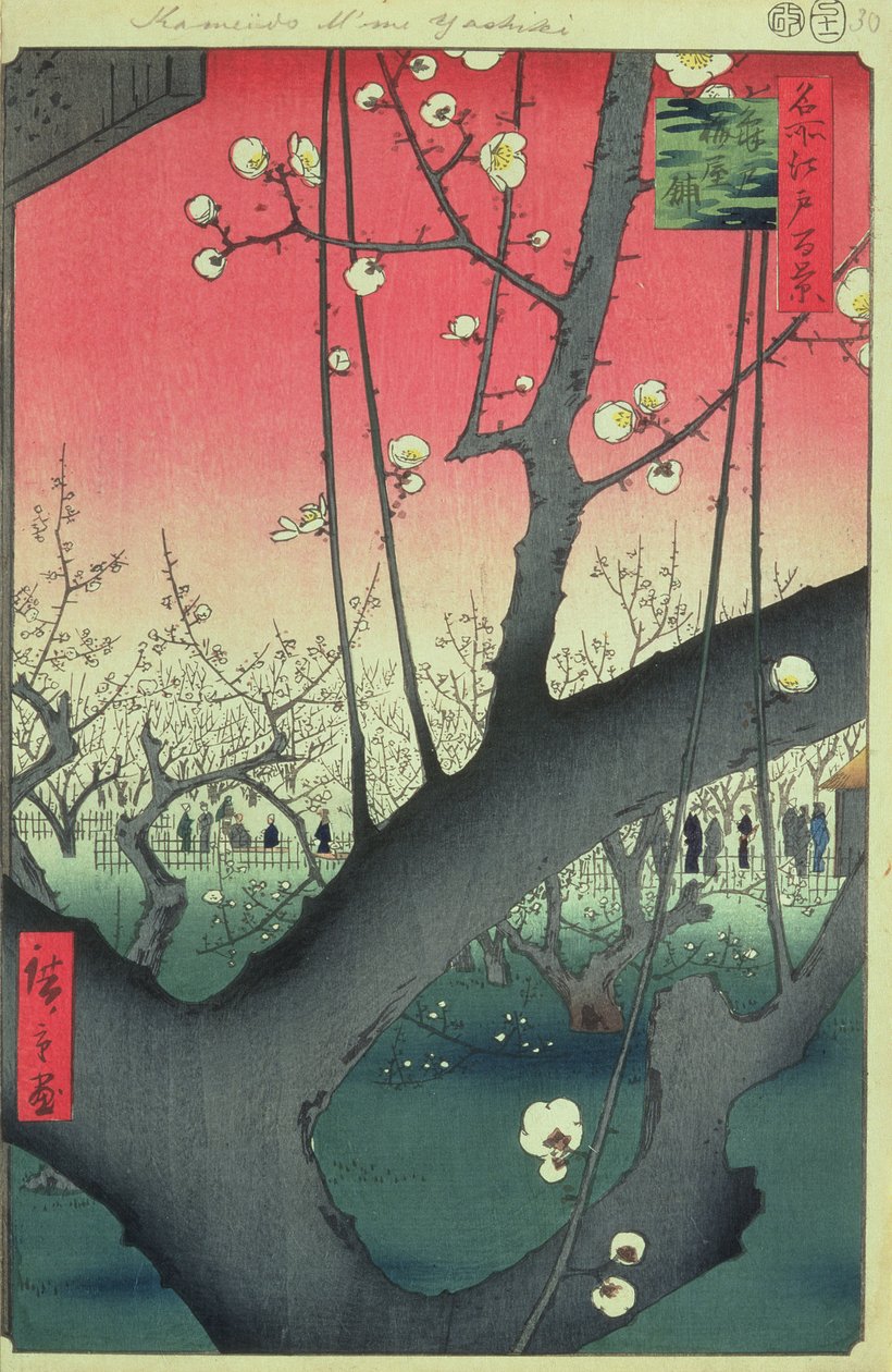 Cherry Blossom, ze Sto slavných pohledů na Edo (dřevěný tisk) od Utagawa Hiroshige