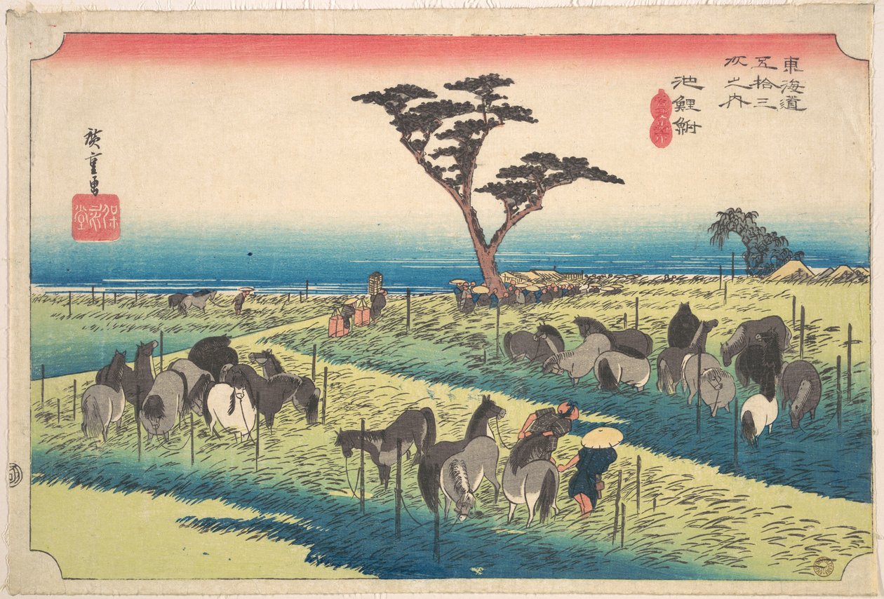 Chiryu, Shuka Uma Ichi od Utagawa Hiroshige