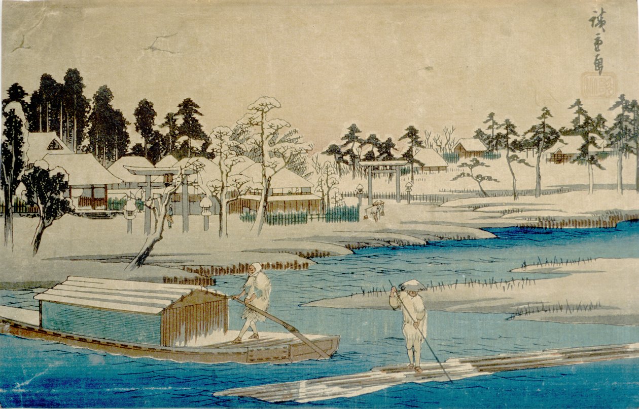 Ustávající sněžení v Masaki od Utagawa Hiroshige
