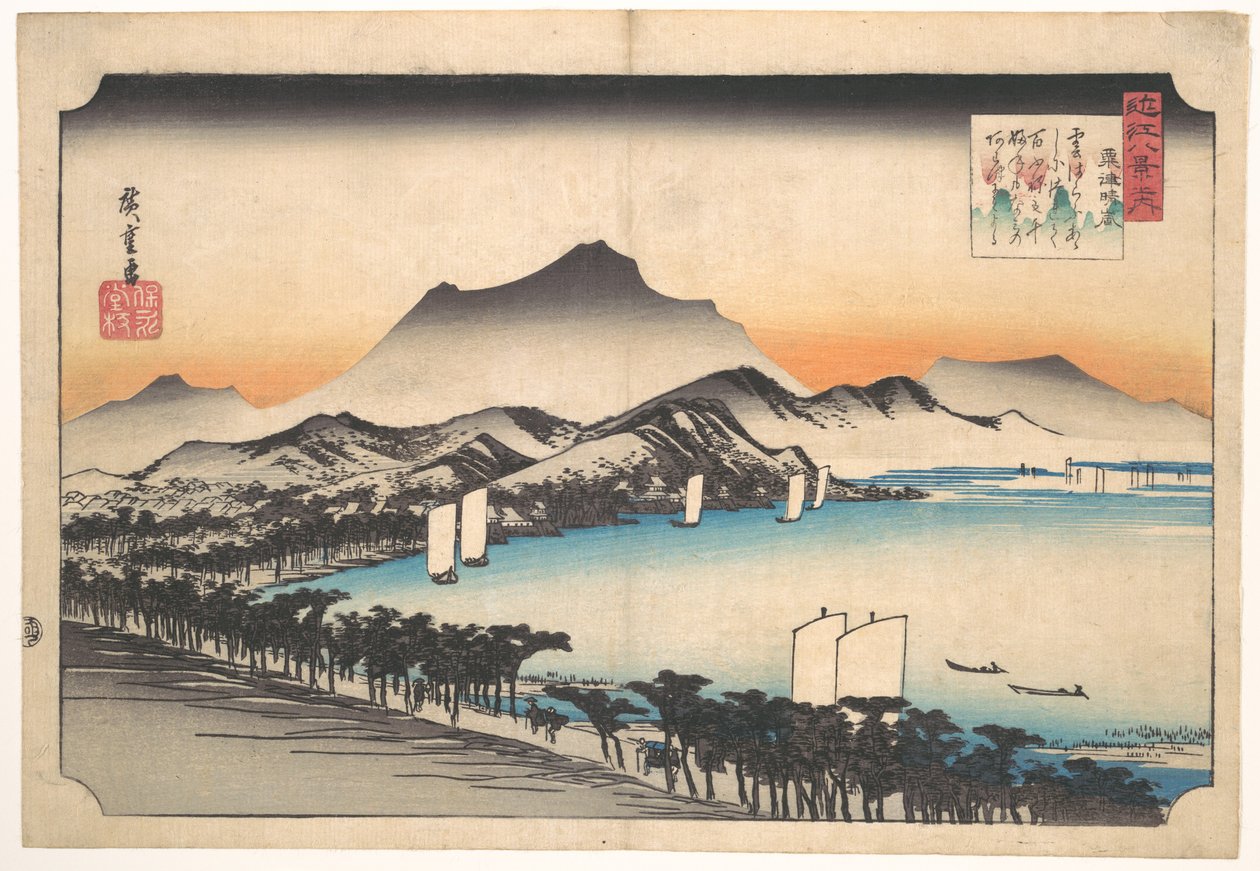Vyjasňující se počasí v Awazu od Utagawa Hiroshige