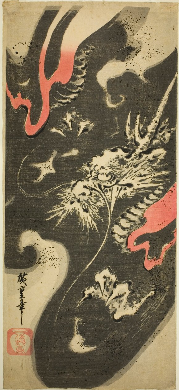 Drak v oblacích od Utagawa Hiroshige