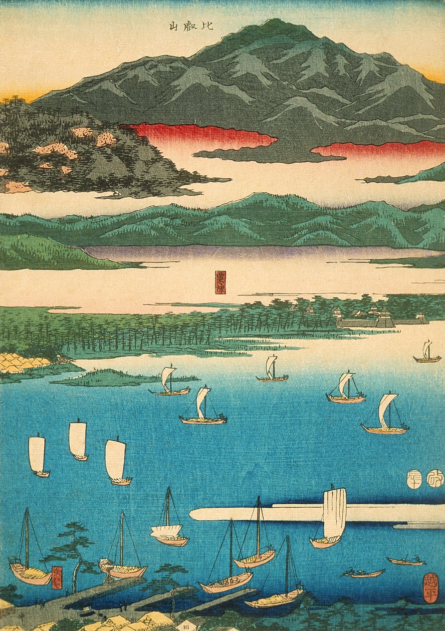 Osm pohledů na Ōmi od Utagawa Hiroshige